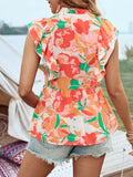 Ruffle Cap Sleeve Blouse DJPT