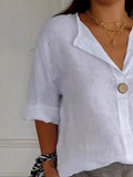 Size Casual Notched Drop Shoulder Blouse Plus Size DJPT