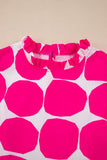 Pattern Frilled Collar Flutter Sleeve Top DJPT