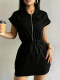 Front Short Sleeve Mini Dress DJPT
