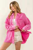 Raw Edge Detailed Mineral Washed Loose Fit Shirt DJPT