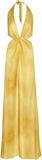 A line Halter Neckline Long Yellow Prom Dress Evening Dress Formal Dress SD2161