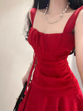 A line Straps Short Red Cocktail Dresses Birthday Outfits SD546