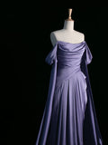 A Line Off The Shoulder Satin Prom Dresses Long Evening Gown Formal Party Dress SD2199