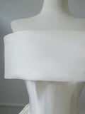 Ball Gown Strapless Ivory Satin Long Wedding Dresses Brides Dress S3805