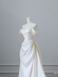 Mermaid Strapless Long Wedding Dresses With Short Sleeves Brides Dress S3817 HZ0628