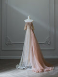 A Line Off The Shoulder Sequin Long Prom Dresses Evening Gowns S3848