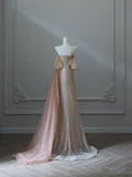 A Line Off The Shoulder Sequin Long Prom Dresses Evening Gowns S3848