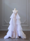 Mermaid High Neckline Sequin Long Prom Dresses Evening Gowns S3864