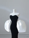 Mermaid Sweetheart Black Velvet Long Prom Dresses Evening Gowns S3870