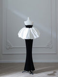 Mermaid Sweetheart Black Velvet Long Prom Dresses Evening Gowns S3870