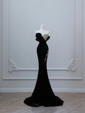 Mermaid Sweetheart Black Long Prom Dresses Evening Gowns S3873 HZ0628