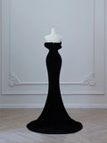Mermaid Sweetheart Black Long Prom Dresses Evening Gowns S3873 HZ0628