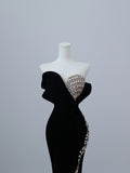 Mermaid Sweetheart Black Long Prom Dresses Evening Gowns S3873 HZ0628