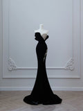 Mermaid Sweetheart Black Long Prom Dresses Evening Gowns S3873 HZ0628