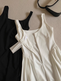 A Line Straps Long Black Women's Holiday Dresses SD220