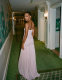 Mermaid Strapless Neckline Pink Long Chiffon Party Dresses Prom Dress SD2028 HZ0628