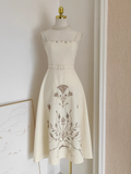 A line Spaghetti Straps Ivory Dinner Party Dresses Birthday Outfits SD392
