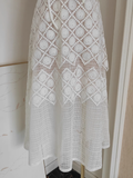 A line Short Sleeves White Lace Party Dress Holiday Birthday Dresses For Women SD365