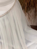 A Line Spaghetti Straps Tulle Light Blue Women's Holiday Dresses SD219