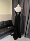 A line Spaghetti Straps Pink Satin Long Party Dresses Prom Dresses SD2705 HZ0628