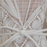 A line Short Sleeves White Lace Party Dress Holiday Birthday Dresses For Women SD365
