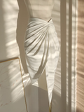 2 Pieces Top and Skirt Ivory Women's Long Vacation Dresses SD330