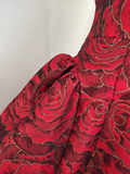 Ball Gown Strapless Red Satin Floral Cocktail Dress Short Birthday Outfits SD402