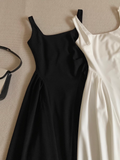 A Line Straps Long Black Women's Holiday Dresses SD220