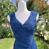 Fashion Mermaid V Neckline Navy Blue Floor Length Evening Dress Prom Dresses SD1881 HZ0628