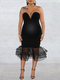 Belly Friendly Bandeau Bdoycon Mesh Mermaid Babyshower Maternity Maxi Dress Maternity