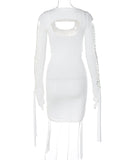Solid Color Cut Out Drawstring Backless Cape Fashion Two Pieces Going Out Maternity Baby Shower Mini Dress Maternity