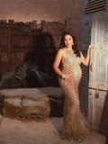 Off Shoulder Backless Sequins Mermaid Halter Neck Banquet Evening Gown Maternity Maxi Dress Maternity