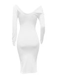 Off Shoulder Knit Party Bodycon Baby Shower Pencil Pregnant Maternity Sweater Maxi Dress Maternity