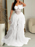Bandeau Off Shoulder Feather Tulle Tutu Grenadine Photoshoot Maternity Maxi Dress Maternity