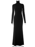 Solid Color High Neck Bodycon Mermaid Photoshoot Maternity Maxi Dress Maternity