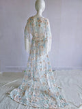 Boho Lace Splicing Tassel Embroidery V-Neck Flare Sleeve Sheer Photoshoot Maternity Maxi Dress Maternity