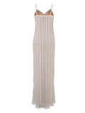 Ivory Lace Two Piece Set Side Slit V-neck Cami Maxi Dress And Crop Cardigan Elegant Going Out Maternity Photoshoot Baby Shower Maxi Dress Maternity