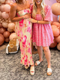 Pleated Bandeau Backless Back Bowknot Tie Back Tie Dye Party Bodycon Mermaid Babyshower Maternity Maxi Dress Maternity
