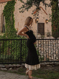 Black Falbala Bow Ruffle Tank Patchwork Mermaid Sweetheart Neckline Elegant Evening Gown Maternity Photoshoot Baby Shower Maxi Dress Maternity