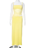 Yellow 2-in-1 Sheer Mermaid Bodycon Fashion Vacation Party Photoshoot Baby Shower Maternity Maxi Dress Maternity