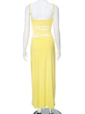 Yellow 2-in-1 Sheer Mermaid Bodycon Fashion Vacation Party Photoshoot Baby Shower Maternity Maxi Dress Maternity