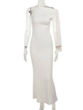 Strap Ties One Shoulder Mermaid Bodycon Elegant Photoshoot Baby Shower Maternity Maxi Dress Maternity