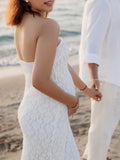 White Lace Bow Mermaid Bodycon Elegant Photoshoot Baby Shower Maternity Maxi Dress Maternity