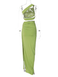 One Shoulder Cut Out Side Slit Draped Ruched Bodycon Fashion Vacation Photoshoot Maternity Maxi Dress Maternity