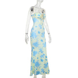 Flowers Sweetheart Neckline Cute Maternity Maxi Dress Maternity