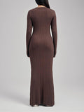 Knit Solid Color Elegant Photoshoot Baby Shower Maternity Maxi Sweater Dress Maternity
