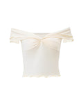 Ivory White Two Piece Set Off Shoulder Ruffle Falbala Bodycon Elegant Maternity Boho Photoshoot Baby Shower Maxi Dress Maternity