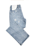 Straight Leg Comfy Stretch Low-Rise Ripped Distressed Denim Pregnancy Pants Casual Boyfriend Maternity Jeans Maternity