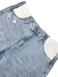 Straight Leg Comfy Stretch Low-Rise Ripped Distressed Denim Pregnancy Pants Casual Boyfriend Maternity Jeans Maternity
